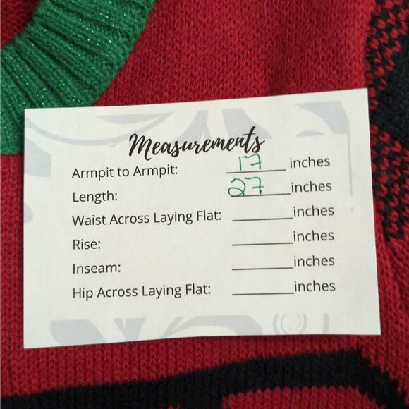 Derek Heart Seasons Meetings Ugly Christmas Sweater Buffalo Check Festive S - Picture 9 of 9